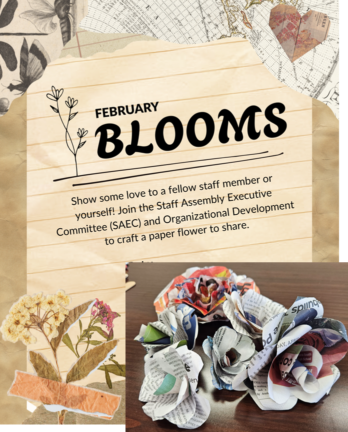 SAEC February Blooms Flower Activity SAEC flyer for paper flower making activity